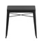 Merrick Lane Hara 31.5" Square Indoor/Outdoor Black Steel Patio Dining Table for 4 with Black Poly Resin Slatted Top